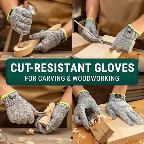 BeaverCraft Wood Carving Gloves CRG - Cut Resistant Gloves Level D for Woodworking & Food Prep (S) thumbnail 2