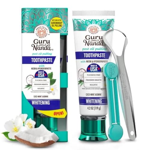 GuruNanda Hydroxyapatite Toothpaste with Neem & Vitamins 124ml (4.2oz) | Fluoride-Free Enamel Fortification - main product image