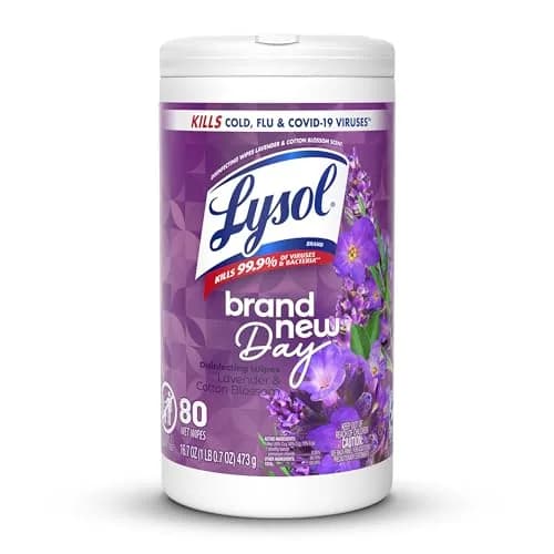Lysol Disinfecting Wipes Multi-Surface Cleaner Lavender 80 ct | Kills 99.9% of Viruses & Bacteria thumbnail 1