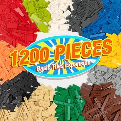 MANNIDOO Classic 1200 Piece Flat Tiles Expansion Set | Compatible with Lego, 12 Colors thumbnail 1