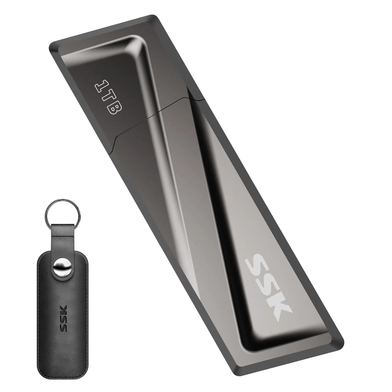 SSK 1TB USB 3.2 Gen2 Flash Drive 1024 GB (1 TB) | Ultra-High-Speed External Solid State Drive with USB-C Adapter — 1 TB
