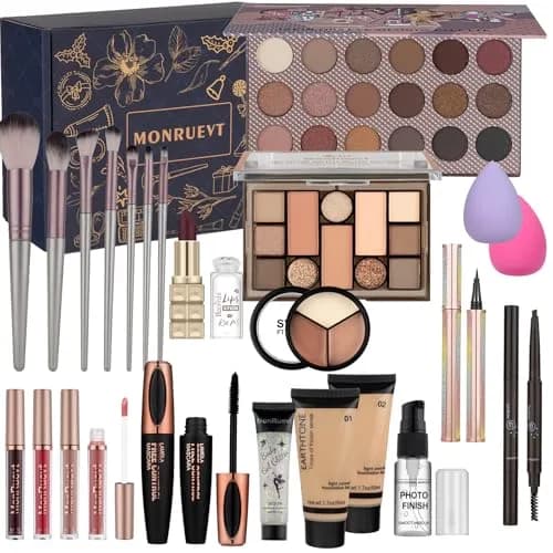 MONRUEVT All-in-One Makeup Kit for Women & Teens | Full Face Essentials with 16-Shade Palette & 8 Brushes thumbnail 1