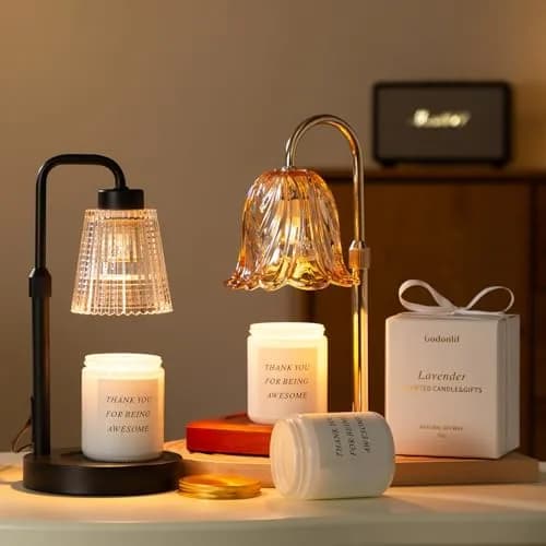 GODONLIF Gold Candle Warmer Lamp with 24h Cycle Timer, Dimmable Wax Melt Warmer thumbnail 9