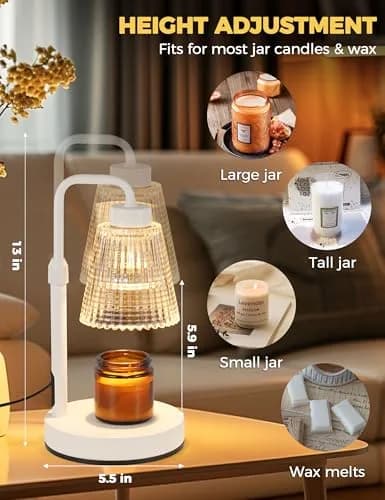 GODONLIF White Candle Warmer Lamp with 24h Cycle Timer, Dimmable Wax Melt Warmer thumbnail 5