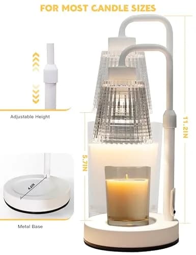 GODONLIF White Candle Warmer Lamp with 24h Cycle Timer, Dimmable Wax Melt Warmer thumbnail 6
