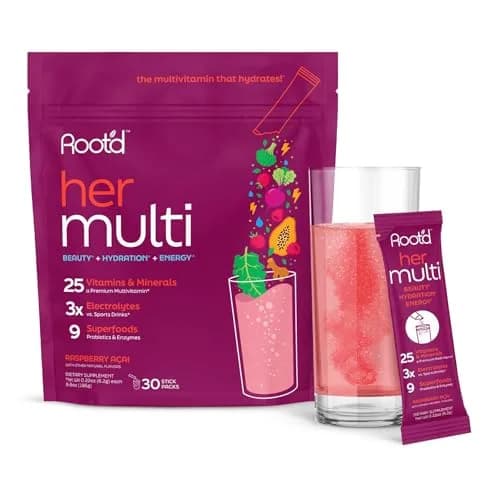 Root'd Multivitamin Powder for Women - 25 Vitamins & Minerals | 30 Count, Natural & Vegan thumbnail 1