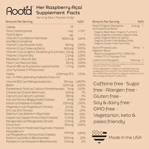 Root'd Multivitamin Powder for Women - 25 Vitamins & Minerals | 30 Count, Natural & Vegan thumbnail 8