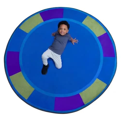 KIDCARPET.COM Cool Colors Circle Rug 6' Round | Classroom & Playroom Area Rug thumbnail 7