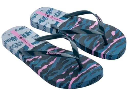 Ipanema Women Animal Print Vi Fem Flip-Flop, Blue Lilac, 9 UK | Elegant Animal Print with Metallic Straps thumbnail 1