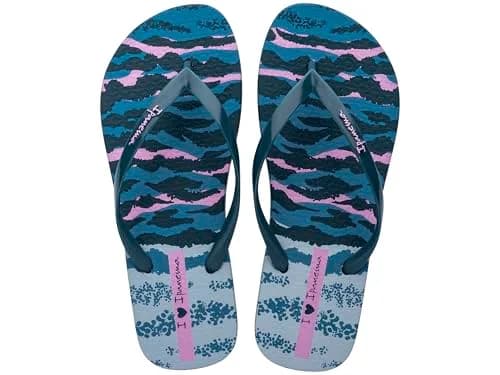Ipanema Women Animal Print Vi Fem Flip-Flop, Blue Lilac, 9 UK | Elegant Animal Print with Metallic Straps thumbnail 3