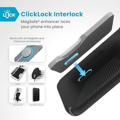 Speck Presidio 2 Grip iPhone 16 Pro Max Case - MagSafe & ClickLock Slim Black/Slate thumbnail 3