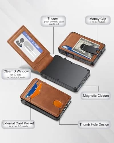 ZALVEX Wallet for Men Slim RFID Blocking 9-13 Cards | Compact & Durable Aluminum thumbnail 5