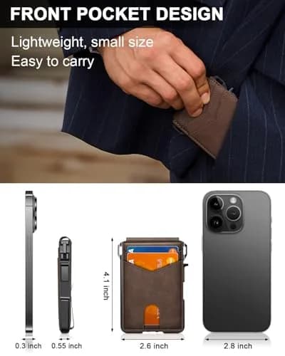 ZALVEX Wallet for Men, Minimalist RFID Bifold, Slim Compact 9-13 Cards | Flap Closure thumbnail 6