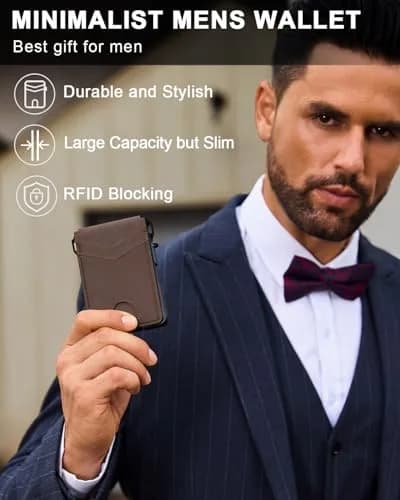 ZALVEX Wallet for Men, Minimalist RFID Bifold, Slim Compact 9-13 Cards | Flap Closure thumbnail 8