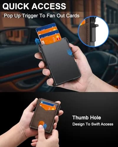 ZALVEX Wallet for Men, Minimalist RFID Bifold, Slim Compact 9-13 Cards | Flap Closure thumbnail 3