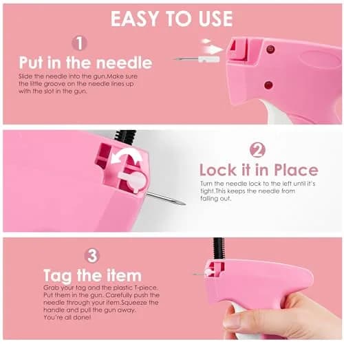 Scopck Handheld Stitch Gun for Clothes | 2000 Fasteners (1000 Black, 1000 White) thumbnail 4