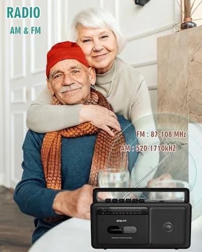WIITHINK WTB-777 Portable Cassette Player Boombox with Bluetooth, USB, Recorder & AM/FM Radio | 9.8 x 3 x 5.1 inches thumbnail 6