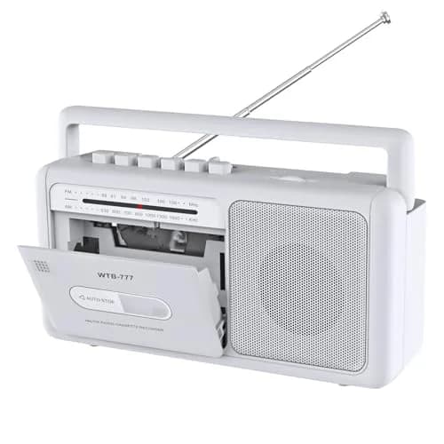 WIITHINK Cassette Tape Player and Recorder Boombox with Bluetooth, AM/FM Radio, USB, White | Portable Retro Audio Player thumbnail 1