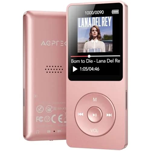 AGPTEK A02 MP3 Player Rose Gold 32GB (1.18Wh) | Bluetooth 5.3 Portable Music Player with Speaker & FM Radio thumbnail 1