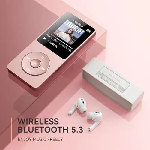 AGPTEK A02 MP3 Player Rose Gold 32GB (1.18Wh) | Bluetooth 5.3 Portable Music Player with Speaker & FM Radio thumbnail 2