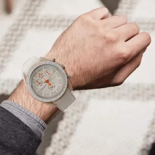 HEYOZURY 20mm Rubber Watch Band for Omega X Swatch Moonswatch | Beige thumbnail 6