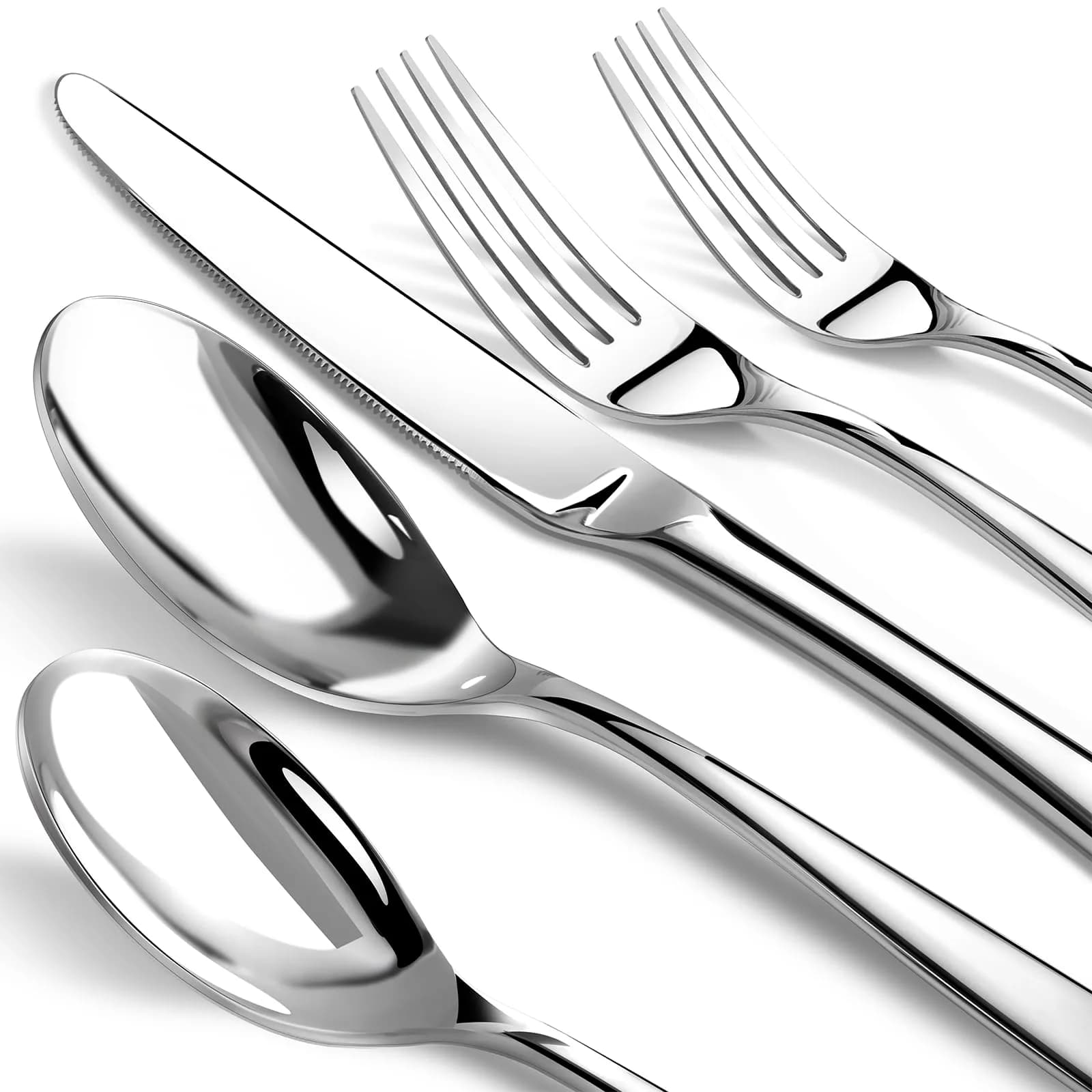 Nice Kitchen Silverware Set for 6 | Heavy Duty Stainless Steel 30 Piece | Modern Flatware — 30 Pieces