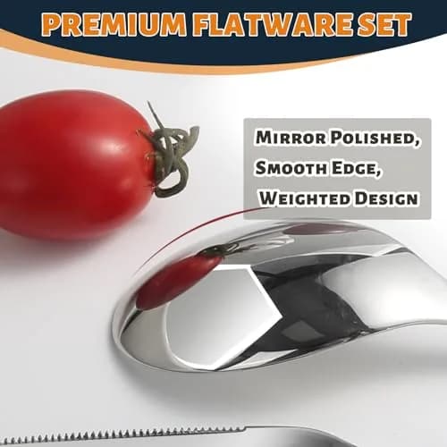 Nice Kitchen Silverware Set for 6 | Heavy Duty Stainless Steel 30 Piece | Modern Flatware thumbnail 3