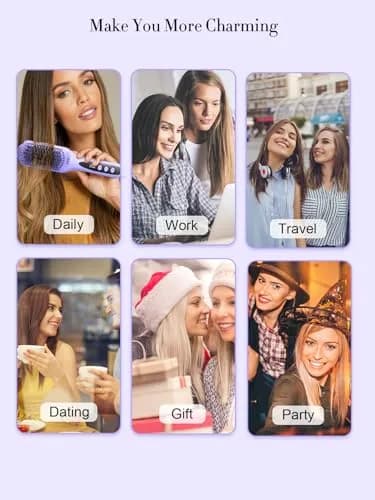 LANDOT Hair Straightener Brush for Women, Dual Voltage | Nourishing Ionic & Keratin Care (70-120 chars) thumbnail 7