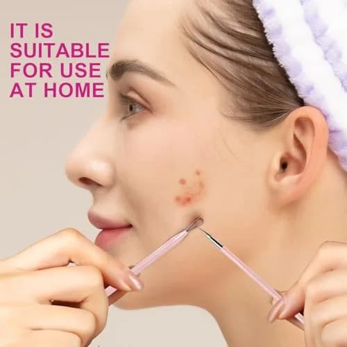 Teenitor Blackhead & Blemish Remover Kit | 2-in-1 Stainless Steel Tools for Face, Pink thumbnail 8