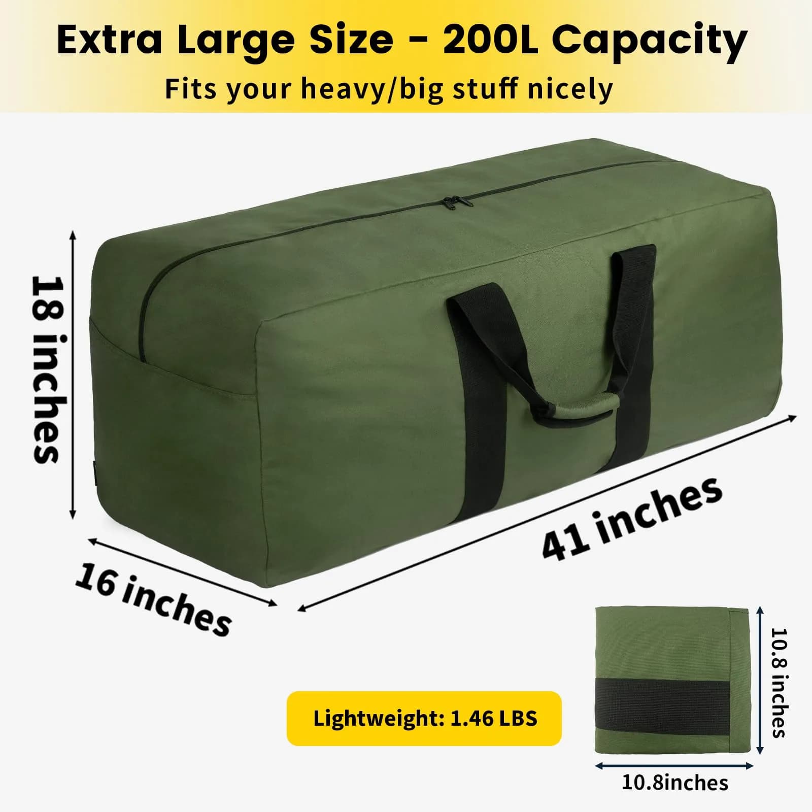 Vorspack 200L Green Extra Large Duffle Bag - Heavy Duty Travel Gear - view 2