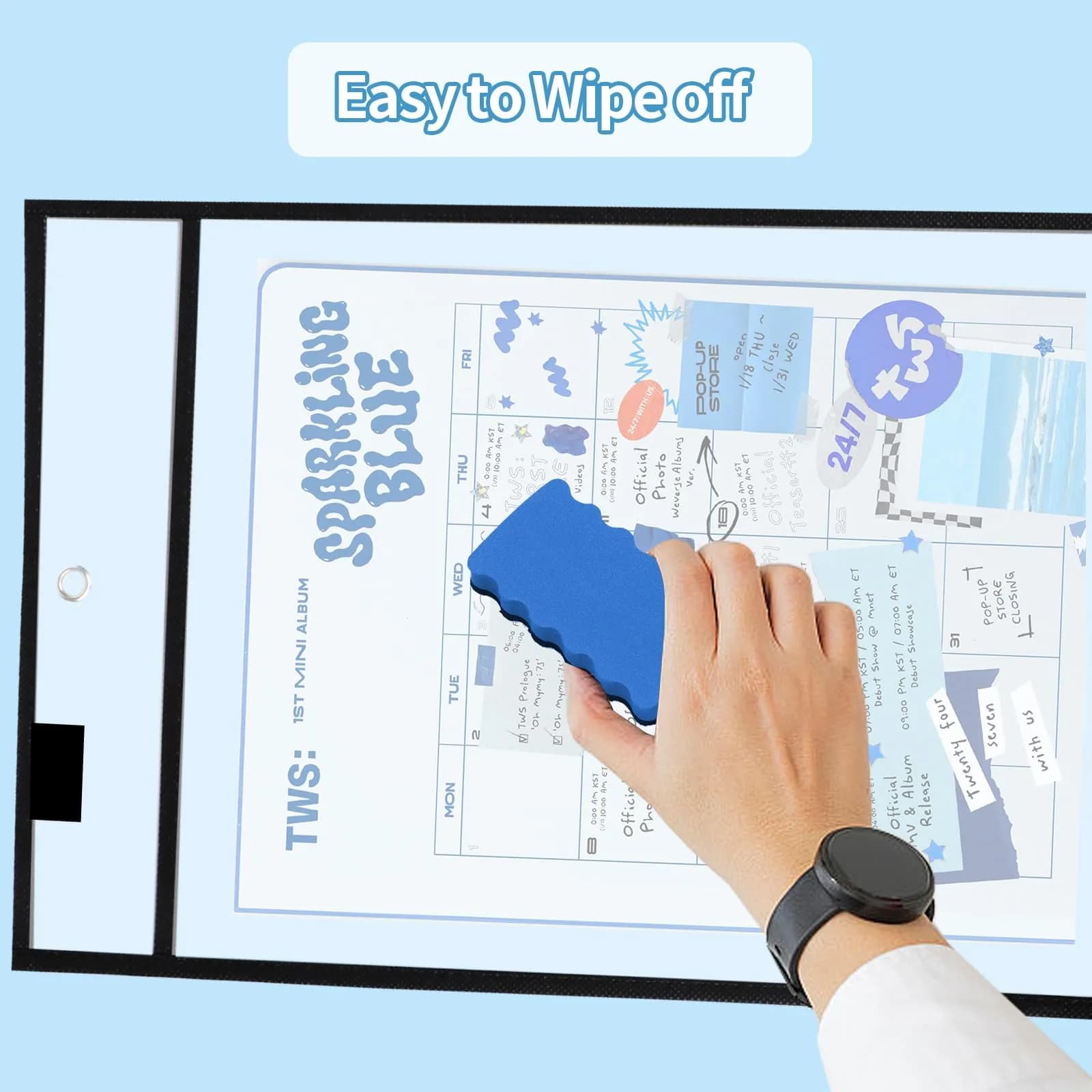 Ufamrine Black Dry Erase Pockets Sleeves 30 Pcs (25.4cm x 33cm) | Reusable Plastic Sleeves for Teachers & Students - view 5