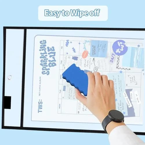 Ufamrine Black Dry Erase Pockets Sleeves 30 Pcs (25.4cm x 33cm) | Reusable Plastic Sleeves for Teachers & Students thumbnail 5