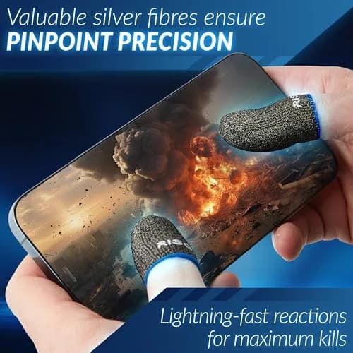 RISOKA Gaming Finger Sleeves 10 Pieces | Responsive Touchscreen Glide for Mobile & Tablet thumbnail 6