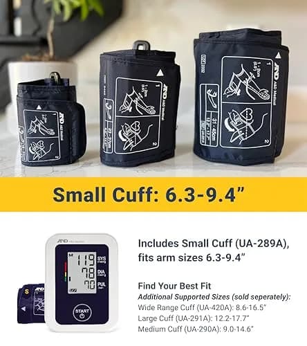 A&D Medical UA-651SAC Upper Arm Blood Pressure Monitor with Small Cuff (16-24 cm) | Clinical Grade Accuracy thumbnail 2