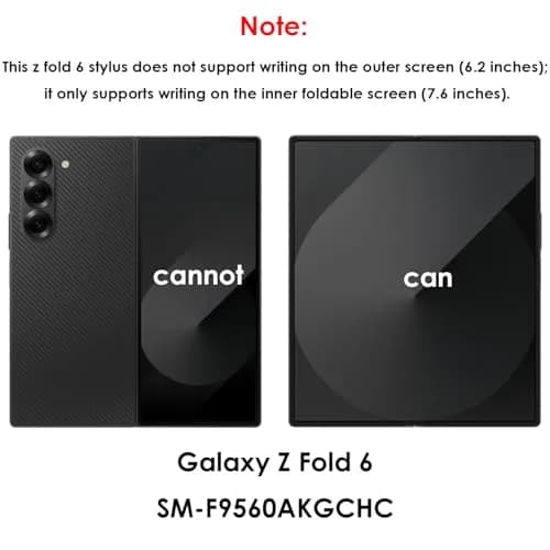 Peixiong Galaxy Z Fold 6 S Pen Fold Edition Stylus Pen with 2 Nibs & Card Pin | Black thumbnail 4