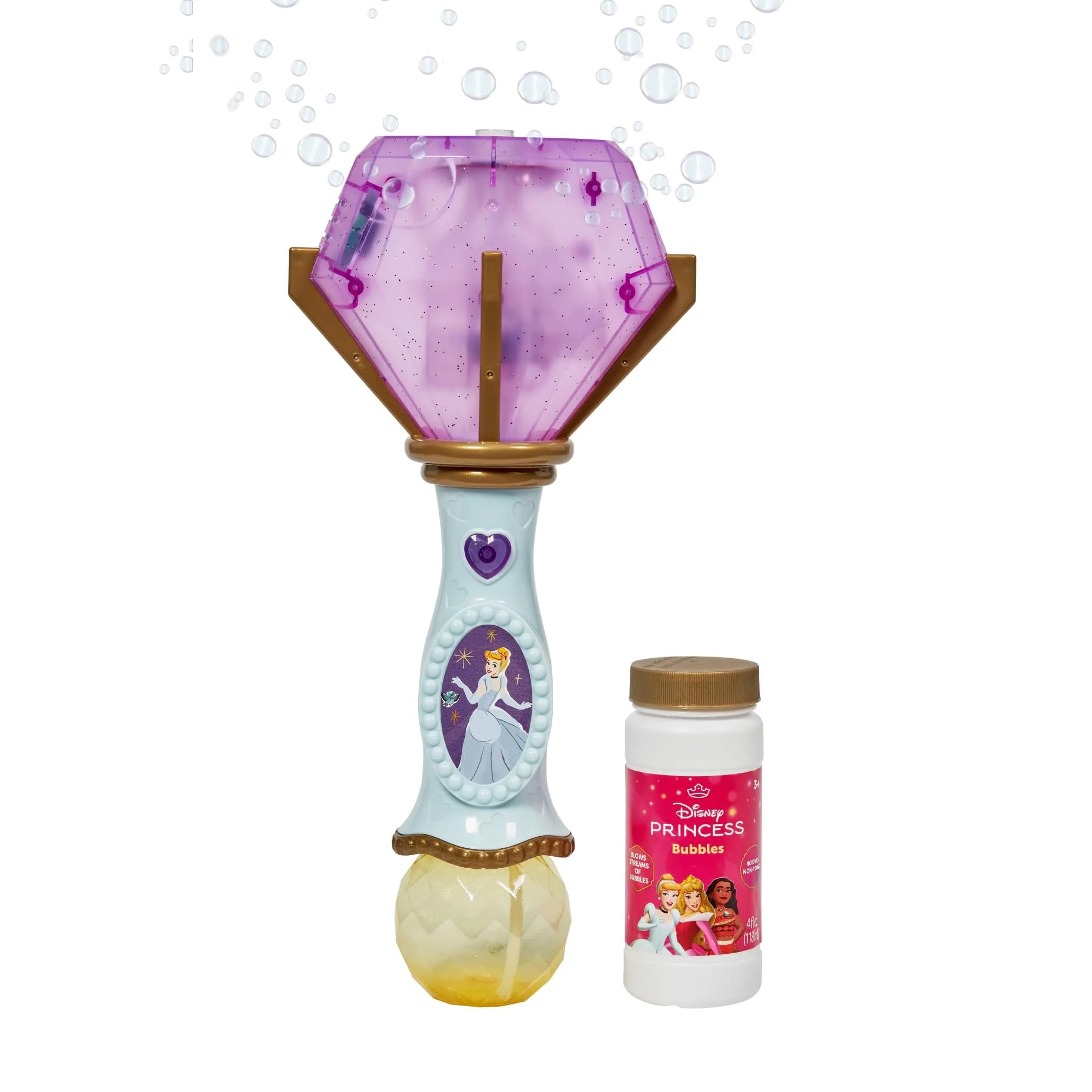 Little Kids Disney Princess Cinderella Musical Bubble Wand with Lights & Sound | Authentic USA Import - main product image