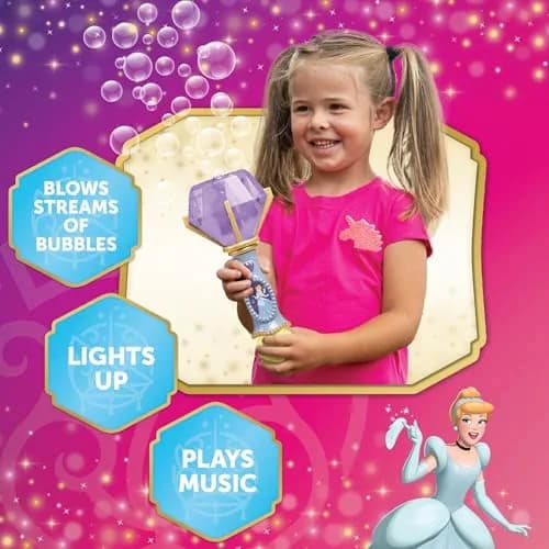 Little Kids Disney Princess Cinderella Light and Sound Musical Bubble Wand | Ages 3+ Years thumbnail 3