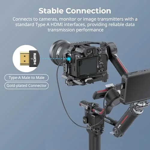 SMALLRIG Ultra Thin HDMI 2.0 Cable 100cm (3.28Ft) | 4K@60Hz Flexible Slim Cord for Camera Rig thumbnail 5