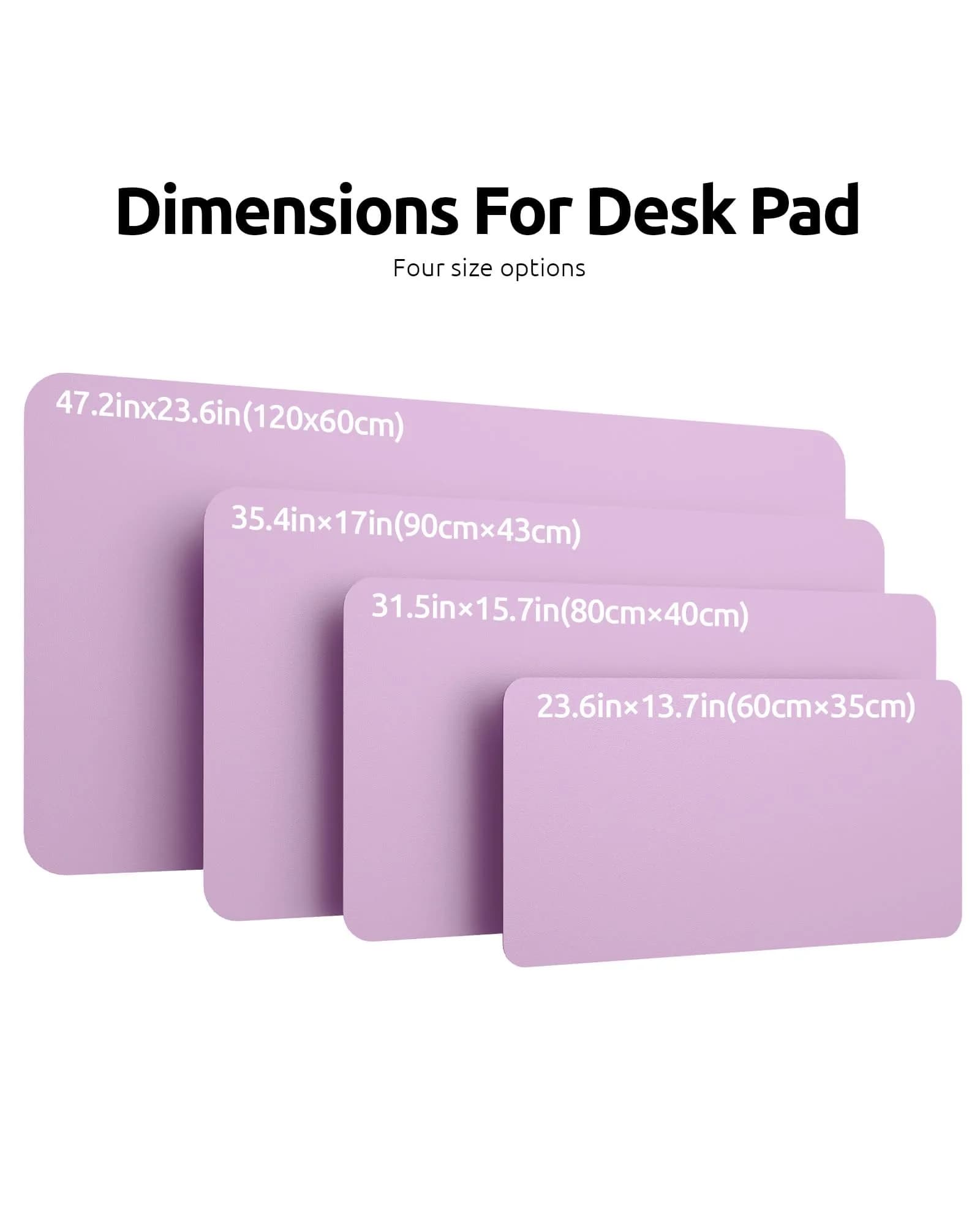 YSAGi Taro Purple Desk Pad Protector, Large Mouse Pad, 47.2" x 23.6" | Protects Desk, Enhances Workspace - view 4