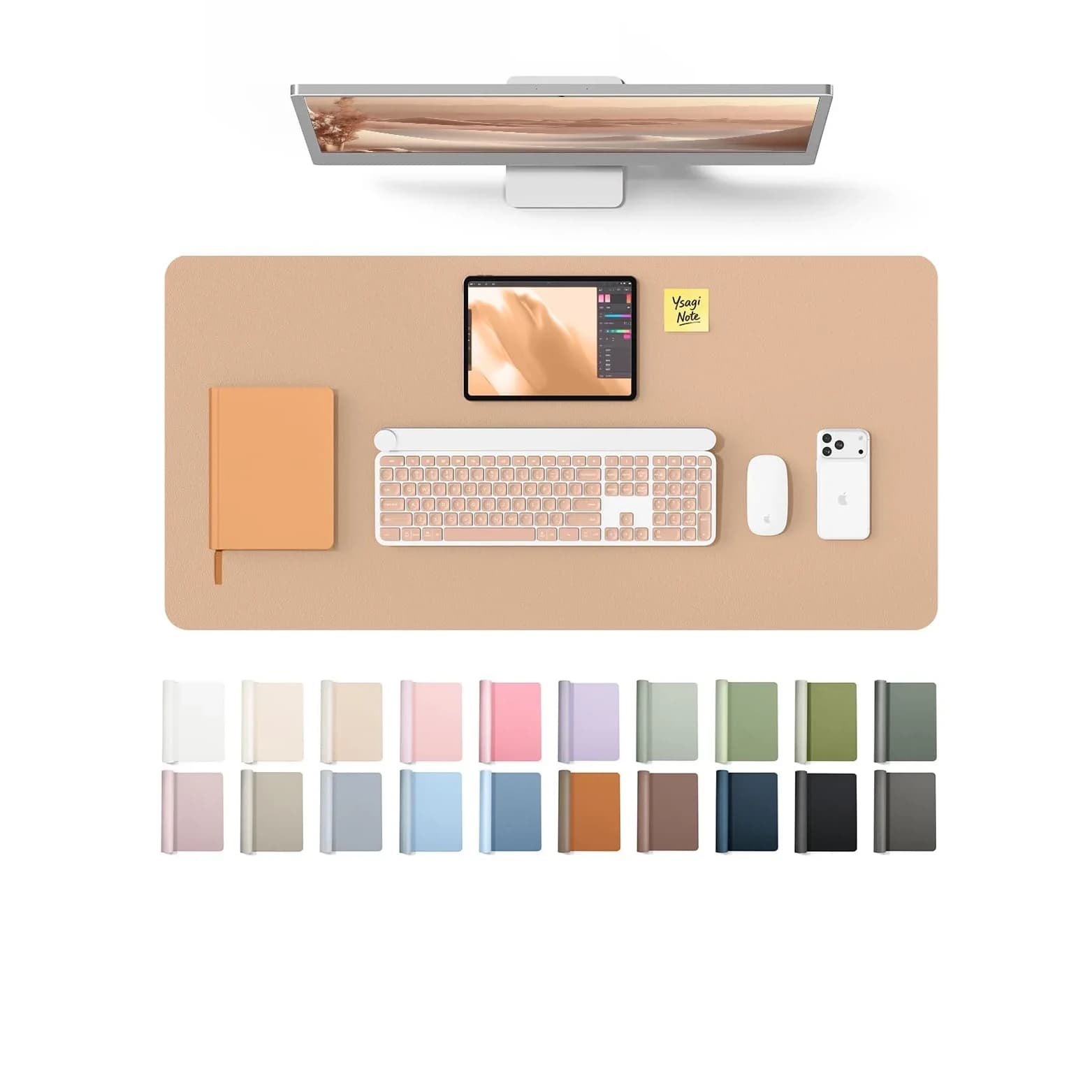 YSAGi Leather Desk Protector Large Mouse Mat 80cm x 40cm (31.5" x 15.8") | Protects Desks from Scratches and Spills