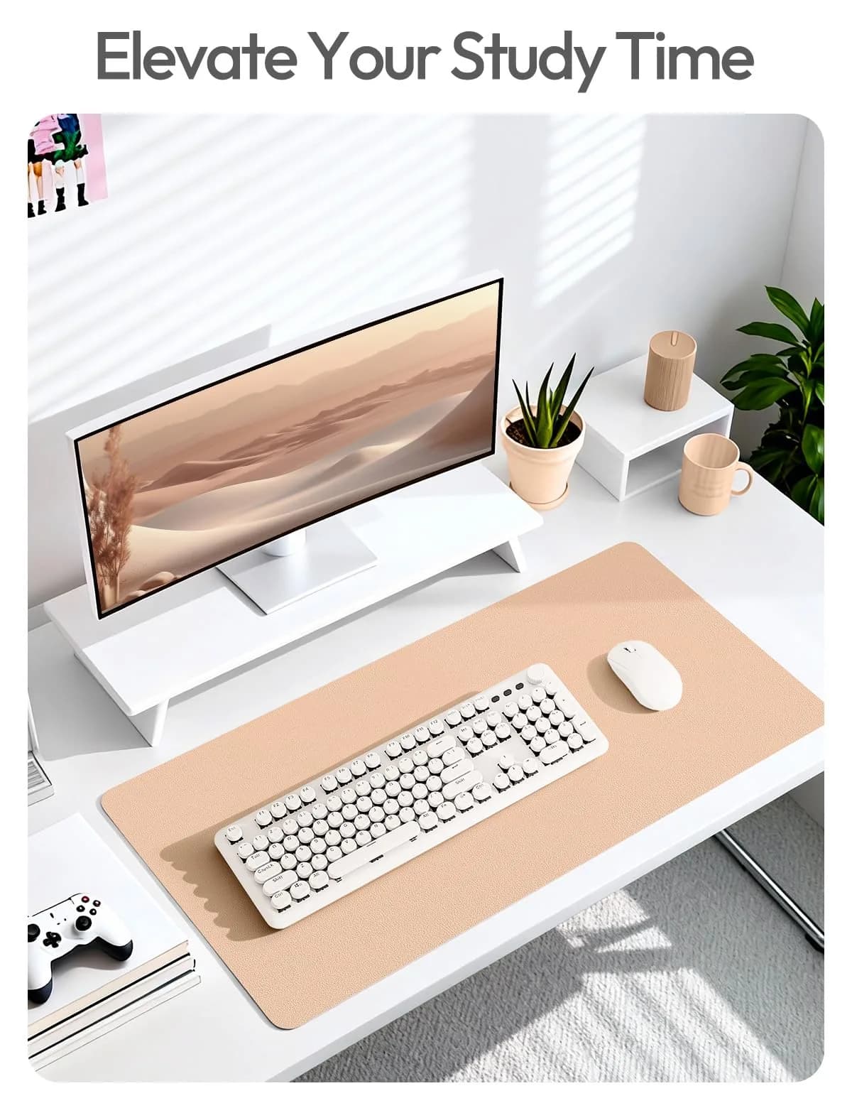 YSAGi Leather Desk Protector Large Mouse Mat 80cm x 40cm (31.5" x 15.8") | Protects Desks from Scratches and Spills - view 6