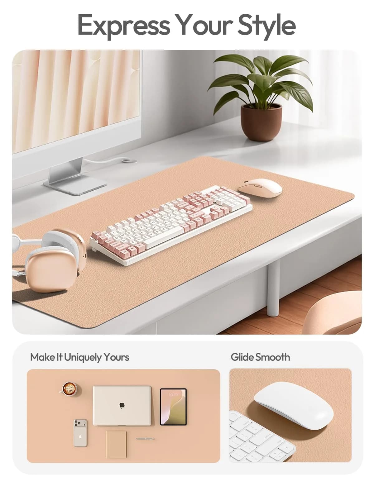 YSAGi Leather Desk Protector Large Mouse Mat 80cm x 40cm (31.5" x 15.8") | Protects Desks from Scratches and Spills - view 2