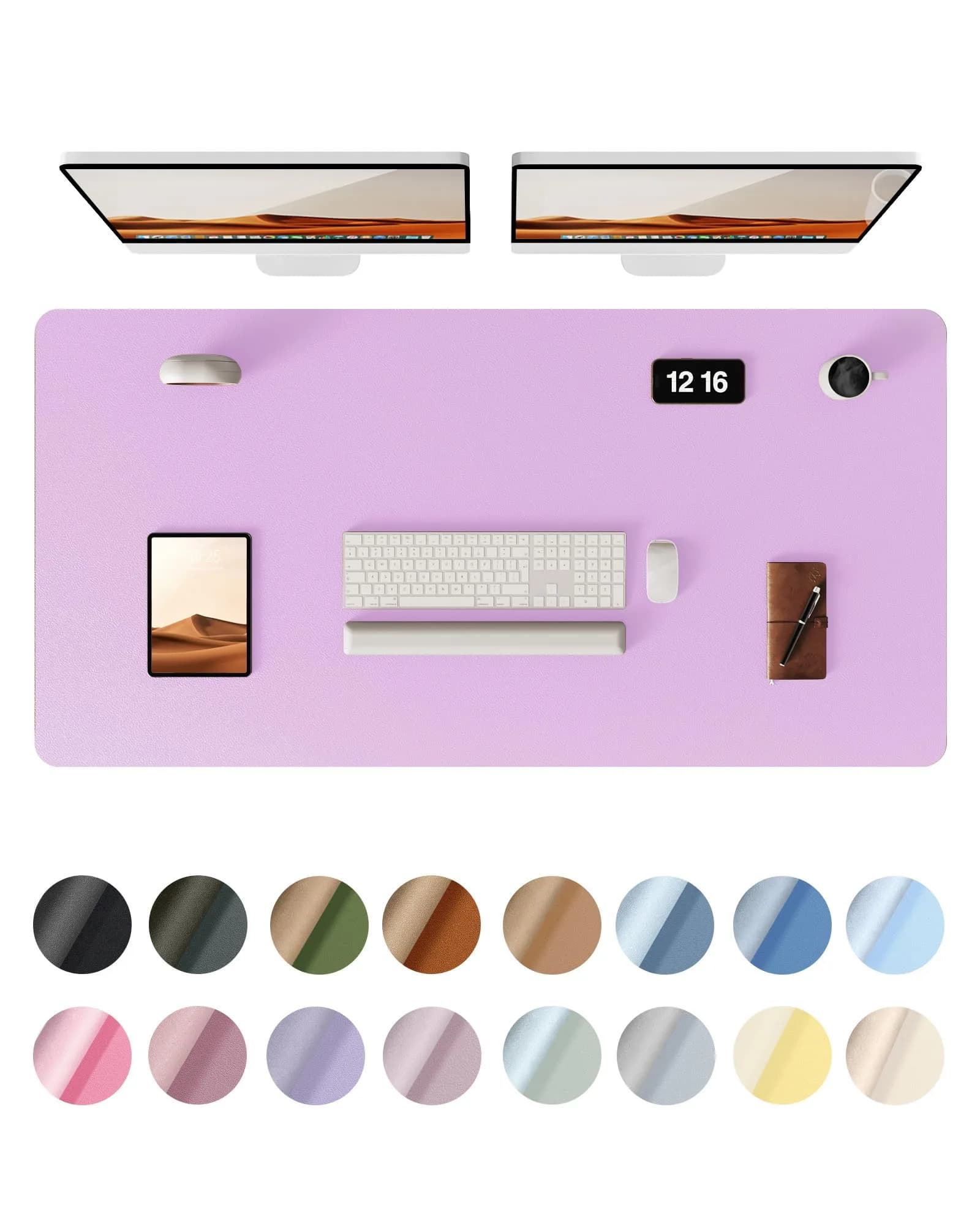 YSAGi PU Leather Desk Protector Mat, Taro Purple, 35.4" x 17" | Protects Your Desk Surface - main product image