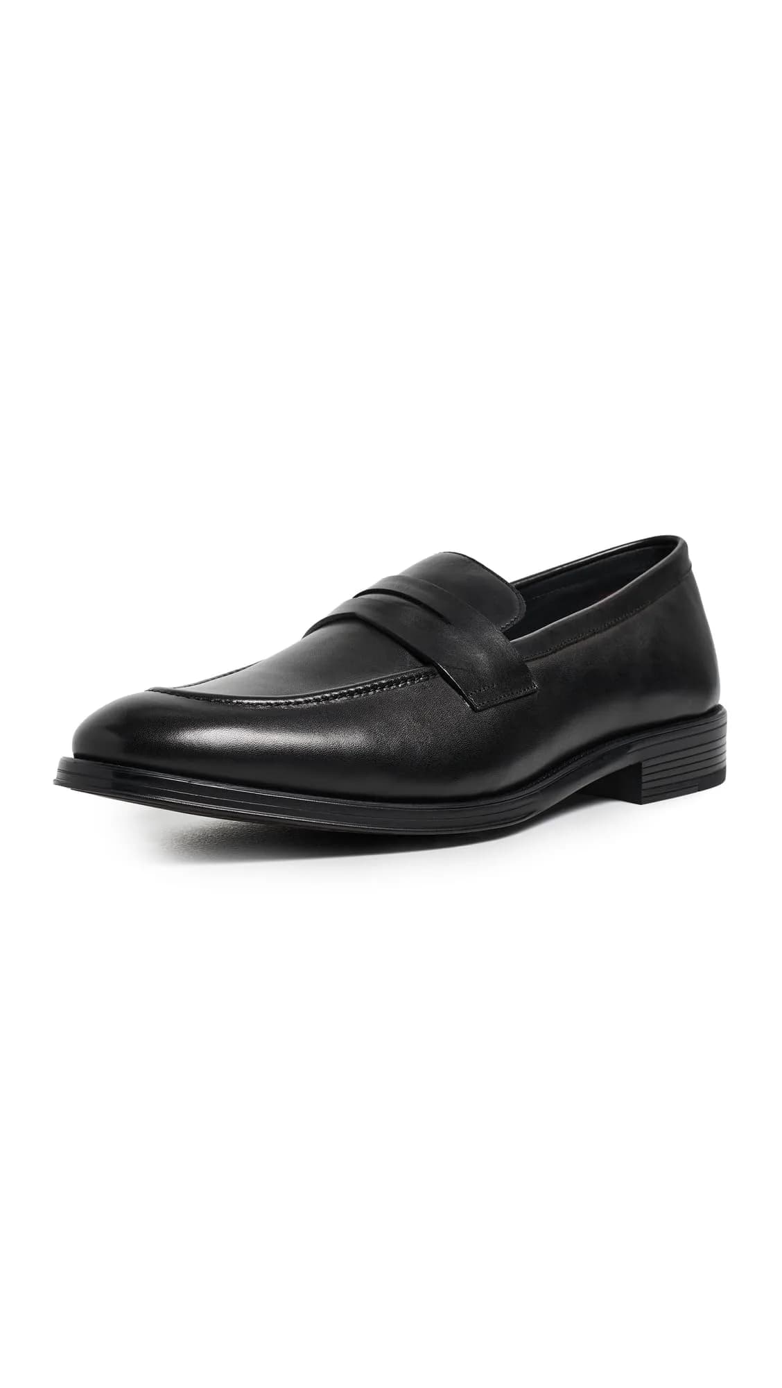 Paul Smith Men's Pierce Penny Loafers Leather Black 9 | Classic Business Casual Footwear