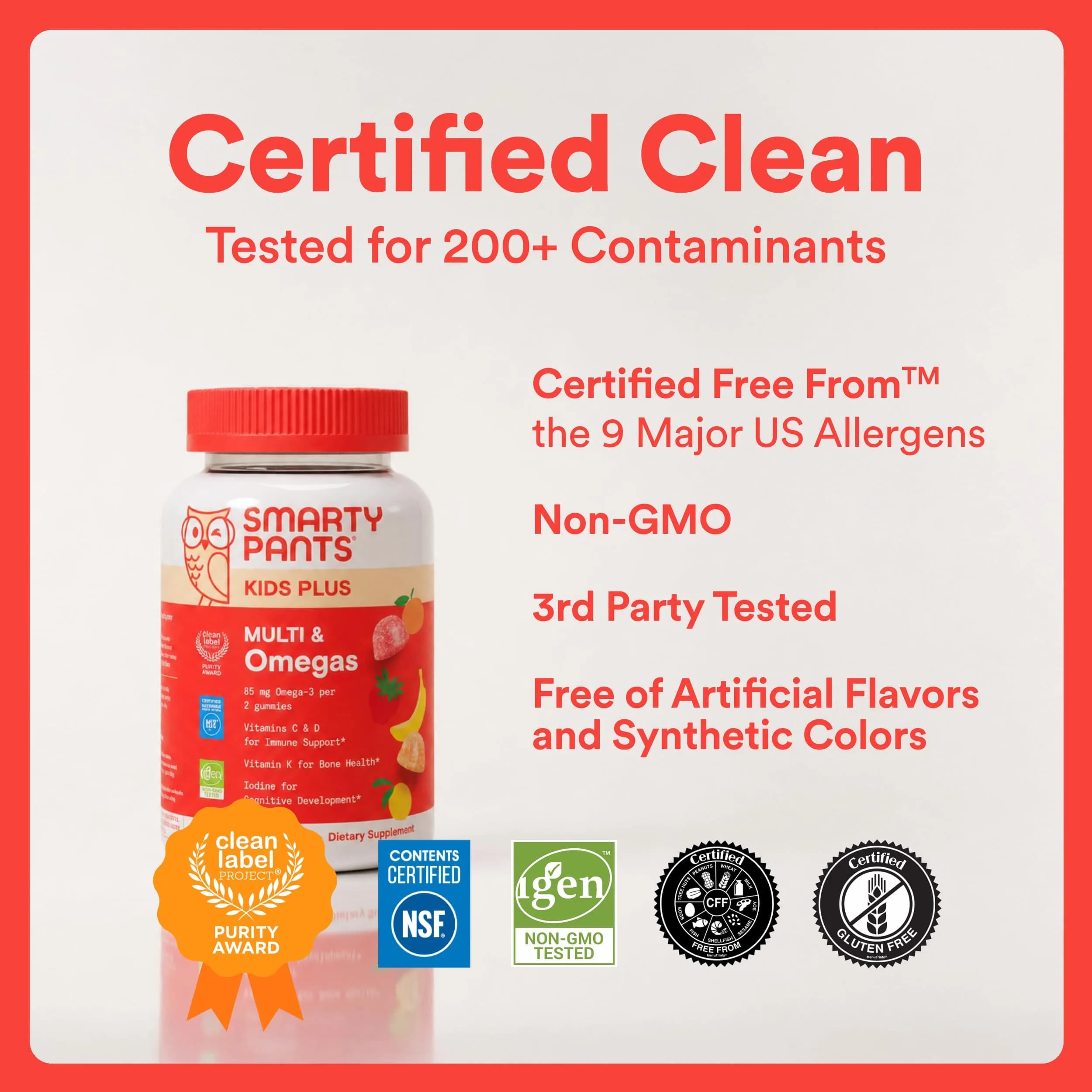 SmartyPants Kids Multivitamin Gummies with Omega 3 DHA/EPA, Vitamins D3, C, B12, B6, A, K, Zinc, Gluten Free, 60 Count - view 9