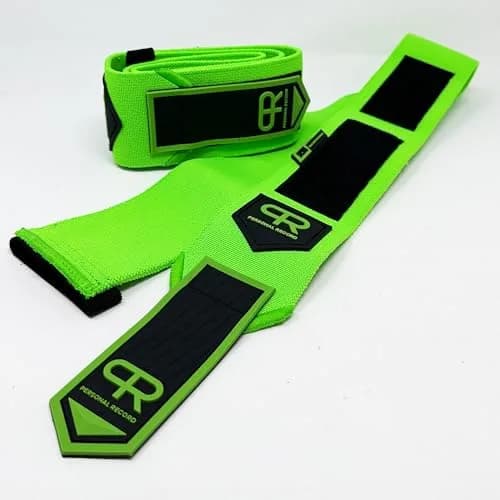 PR Personal Record Elbow Wraps for Weightlifting - Heavy Duty Construction, 36" Length, Neon thumbnail 6