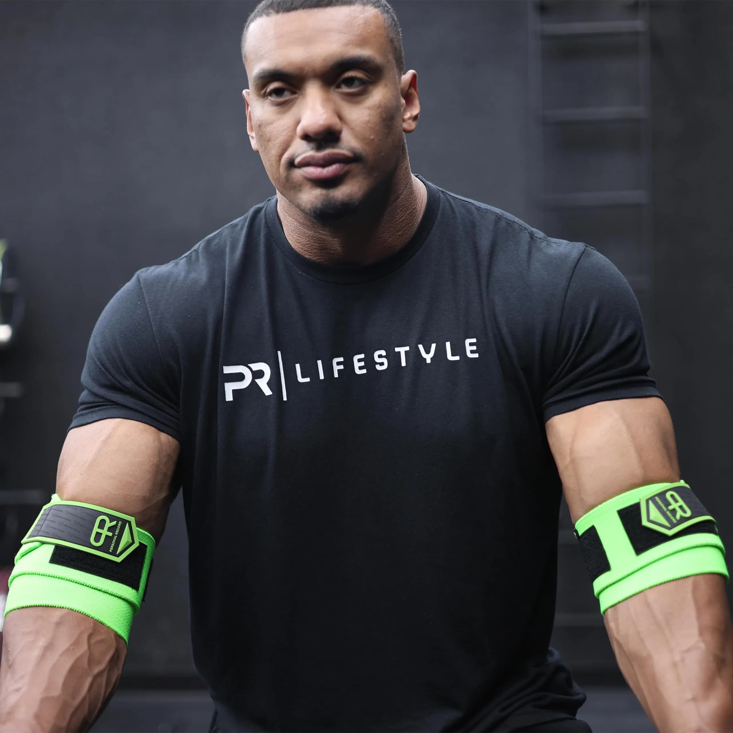PR Personal Record Elbow Wraps for Weightlifting - Heavy Duty Construction, 36" Length, Neon - view 7