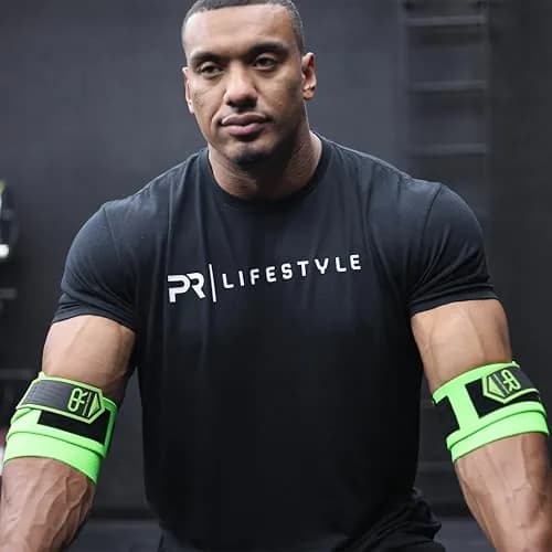 PR Personal Record Elbow Wraps for Weightlifting - Heavy Duty Construction, 36" Length, Neon thumbnail 7