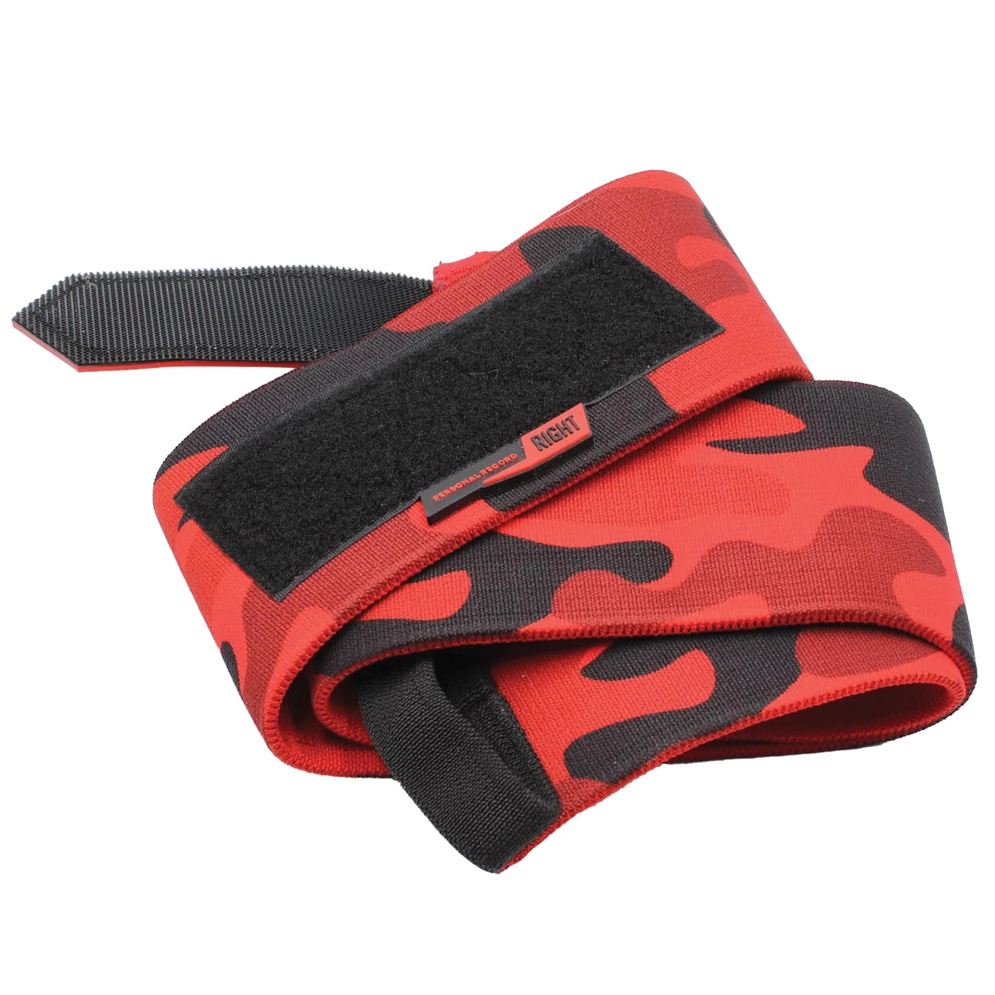 PR Personal Record Elbow Wraps for Weightlifting - Heavy Duty Construction, 25% More Elasticity, Reinforced Stitching, Extra Wide Fastener, Red Camo (36in/91.4cm) - view 3