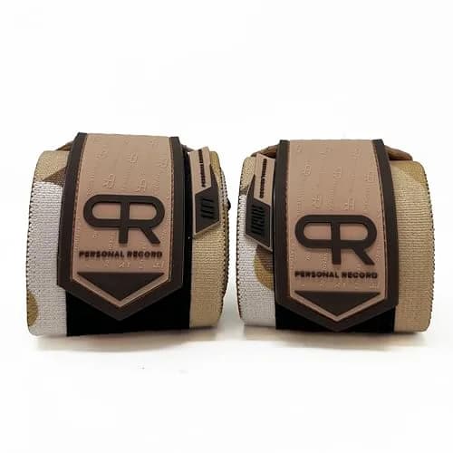 PR Personal Record Elbow Wraps for Weightlifting - Heavy Duty Construction, 36 Inch Length, Sand Camo thumbnail 6